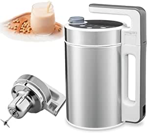 DAETNG Leche de Soja Caliente automática de 1.5 litros, Almendra, arroz, Leche de quinua, Sopa, gachas saludables Máquina de Jugo frío - Acero Inoxidable de 2 Capas con función de Aislamiento